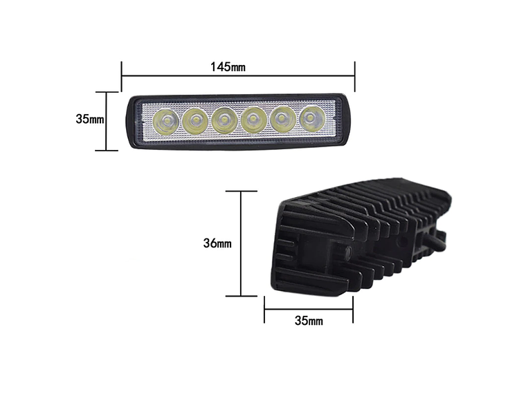 Farol Auxiliar LED 18W Carro/Jipe/Mota 5