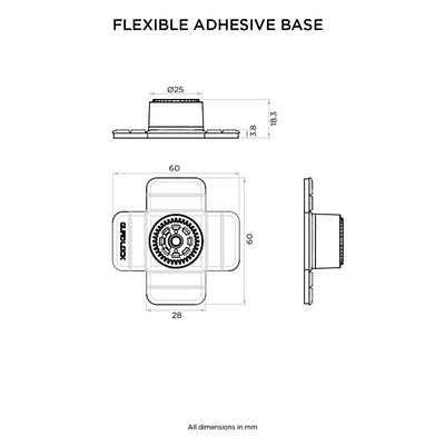 Base Flexível c/ Adesivo Quad Lock 360