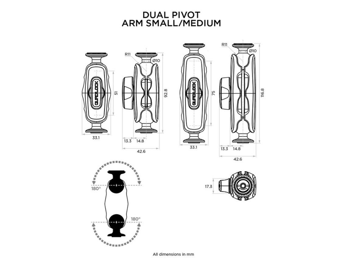 Braço Pequeno Quad Lock 360  2