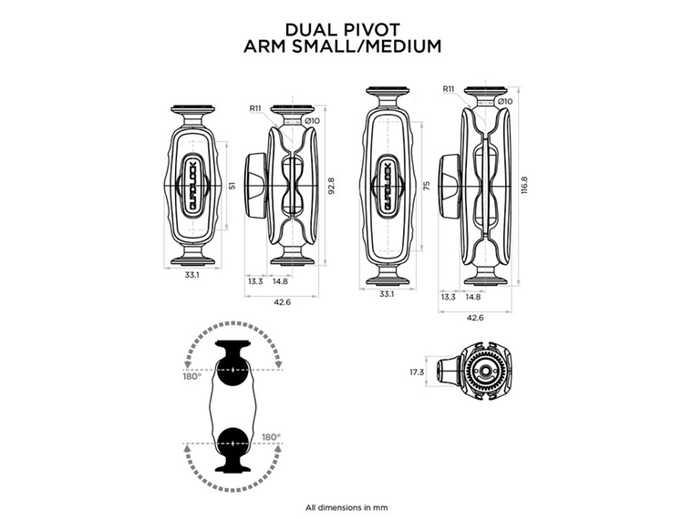 Braço Pequeno Quad Lock 360  2