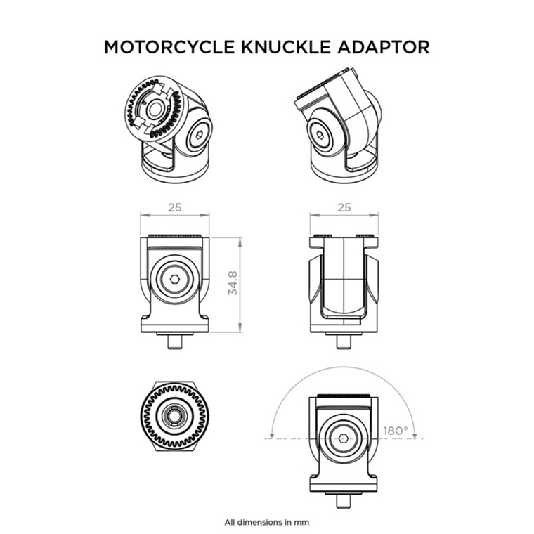 Adaptador Ajustável Suporte de Telemóvel Knuckle Quad Lock  3