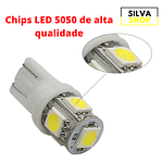 Lâmpada LED T10 W5W 5 SMD 5050 12V Branca 6000K