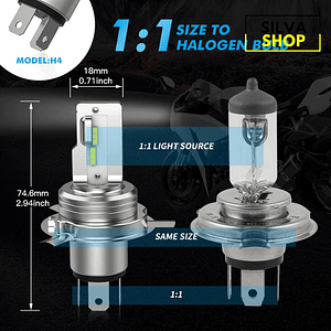 Lâmpada LED H4 para Mota 6000K Branco