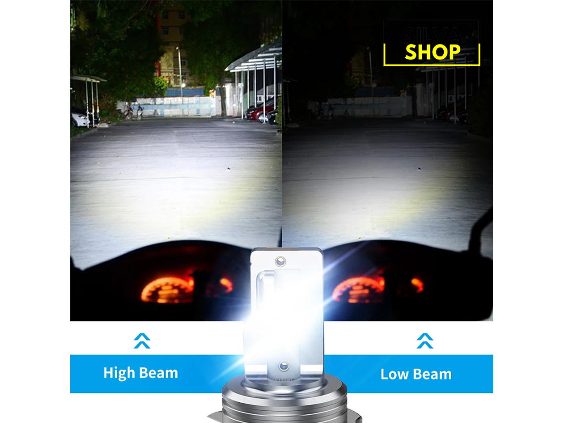 Lâmpada LED H4 para Mota 6000K Branco 3