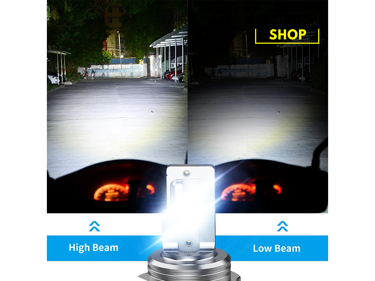 Lâmpada LED H4 para Mota 6000K Branco 3