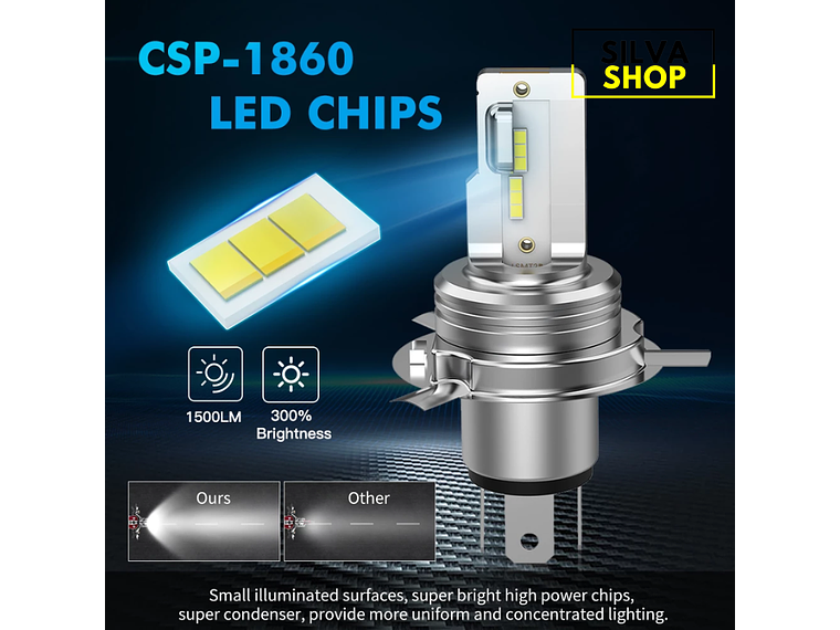 Lâmpada LED H4 para Mota 6000K Branco 4