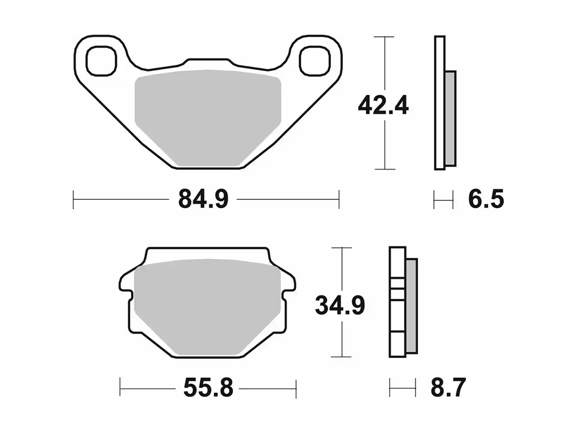 Pastilhas de Travão Kymco Agility 125 113HF - SBS 2