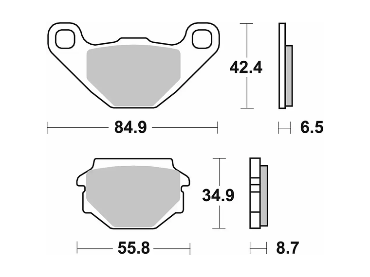 Pastilhas de Travão Kymco Agility 125 113HF - SBS 2