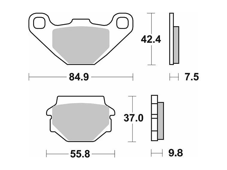 Pastilhas de Travão Kymco 50 135HF - SBS 2