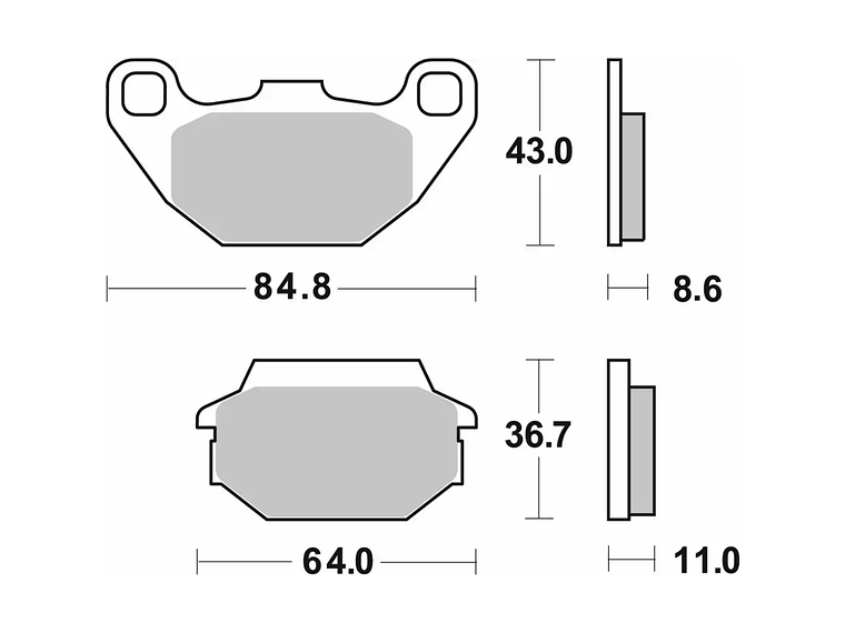 Pastilhas de Travão Kymco 154HF - SBS 2