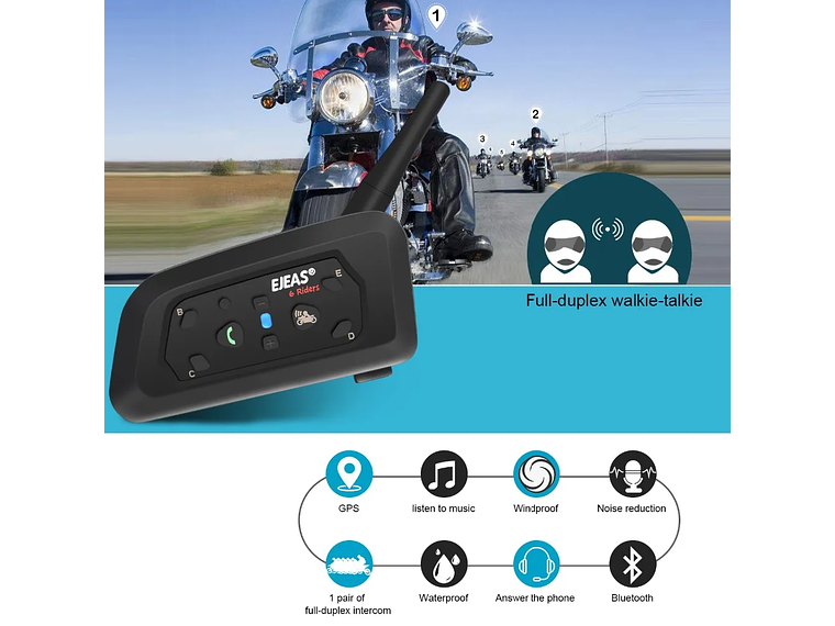 Intercomunicadores para Mota Ejeas V6 Pro + (Kit 2 Unid.) 2