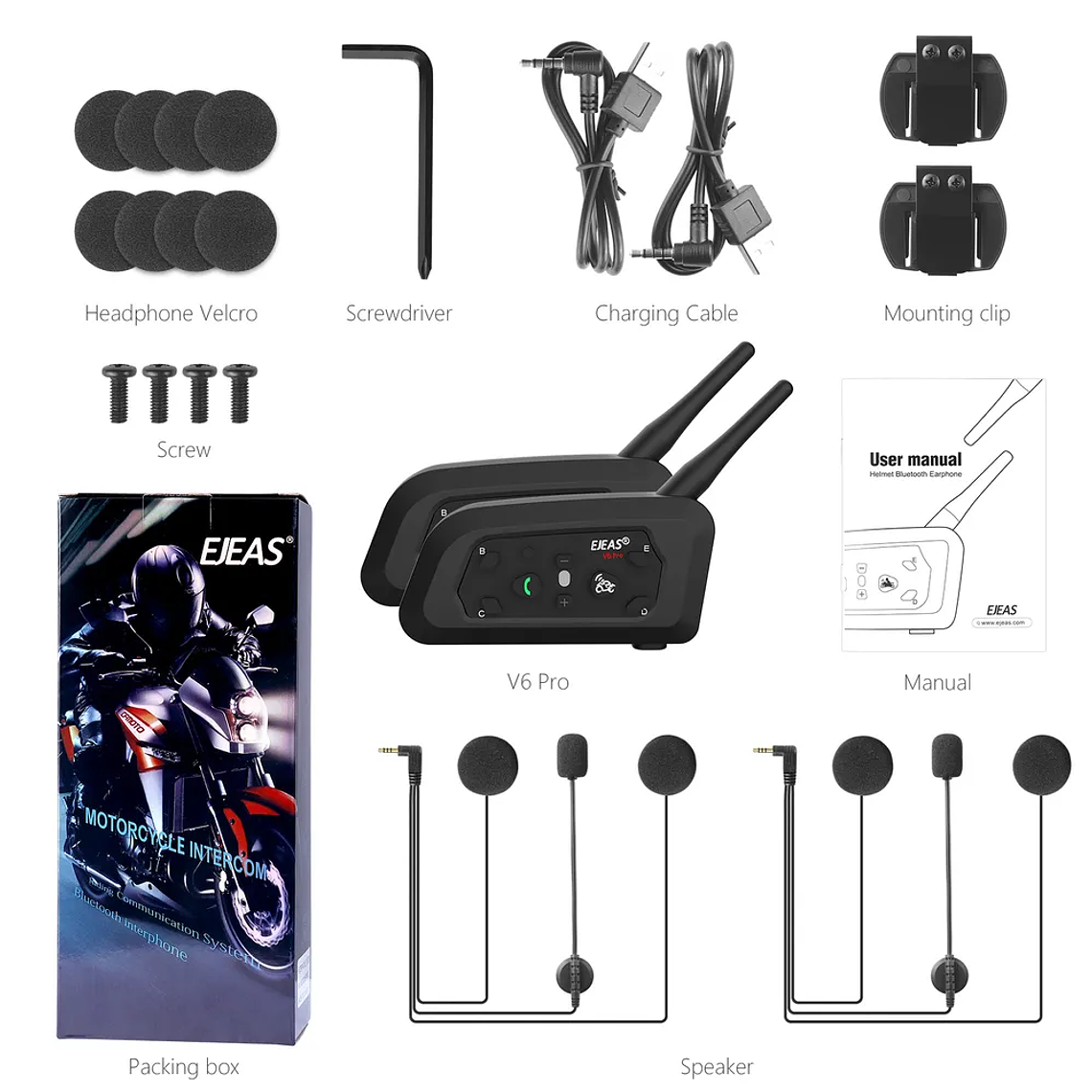 Intercomunicadores para Mota Ejeas V6 Pro + (Kit 2 Unid.) 4