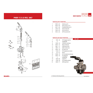 Carburador Dellorto Minarelli PHBN 17,5mm Ls Starter Manual