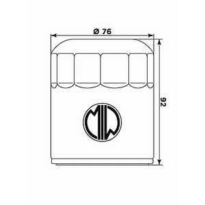 Filtro Óleo MIW Harley BU10002 