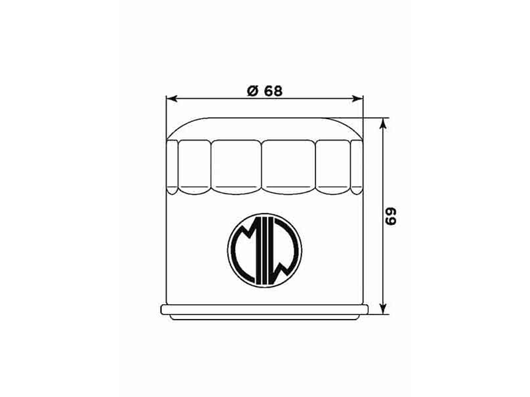 Filtro Óleo MIW HF682 HY19002 2