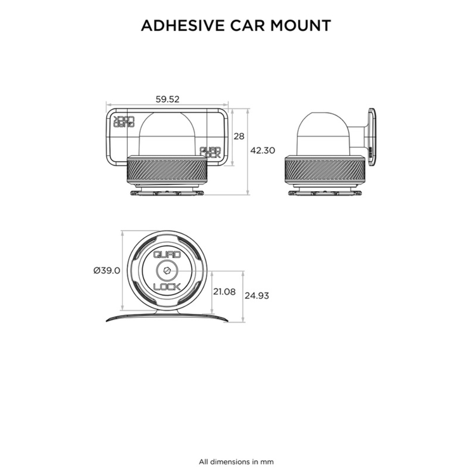 Suporte de Telemóvel p/ Tablier Quad Lock Mag  2