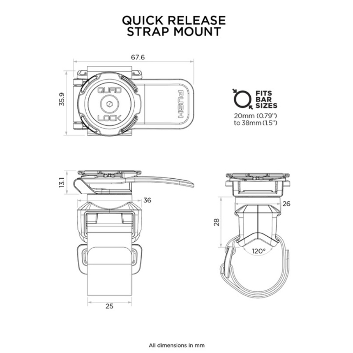 Suporte de Telemóvel Tira de Libertação Rápida Quad Lock  2