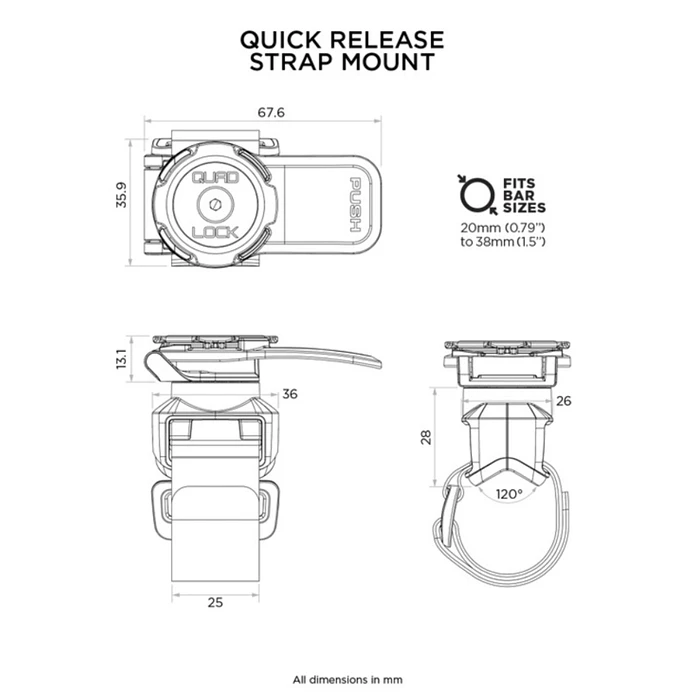 Suporte de Telemóvel Tira de Libertação Rápida Quad Lock  2