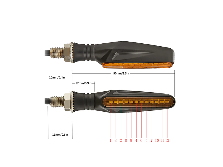 Piscas LED Sequenciais  (4 Unidades) 4