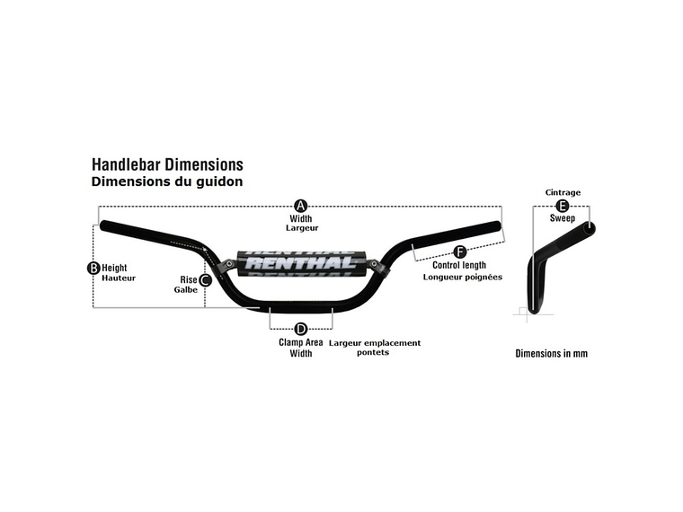 Guiador Renthal Motocross 759 (Prateado) 2