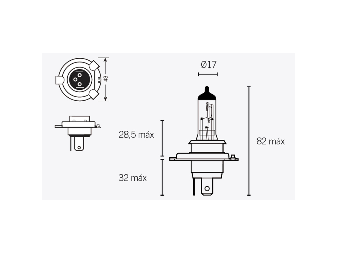 Lâmpada H4 Halogéneo (Branco)  2