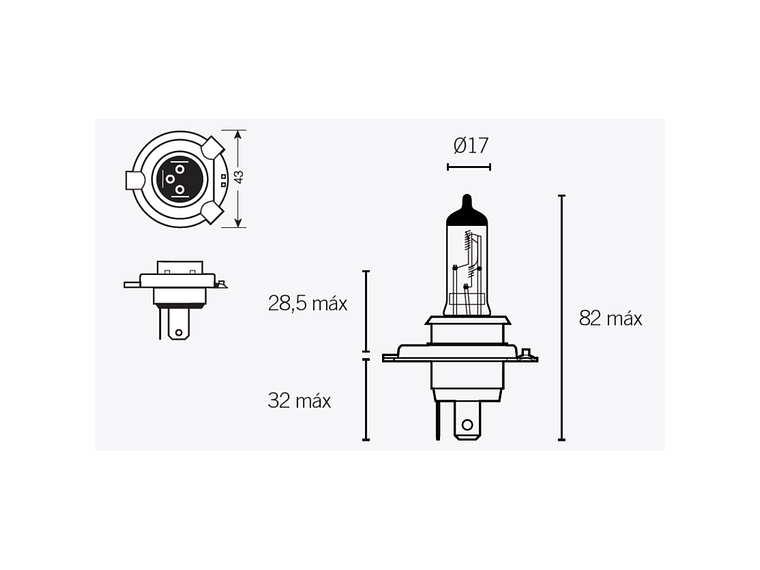 Lâmpada H4 Halogéneo (Branco)  2