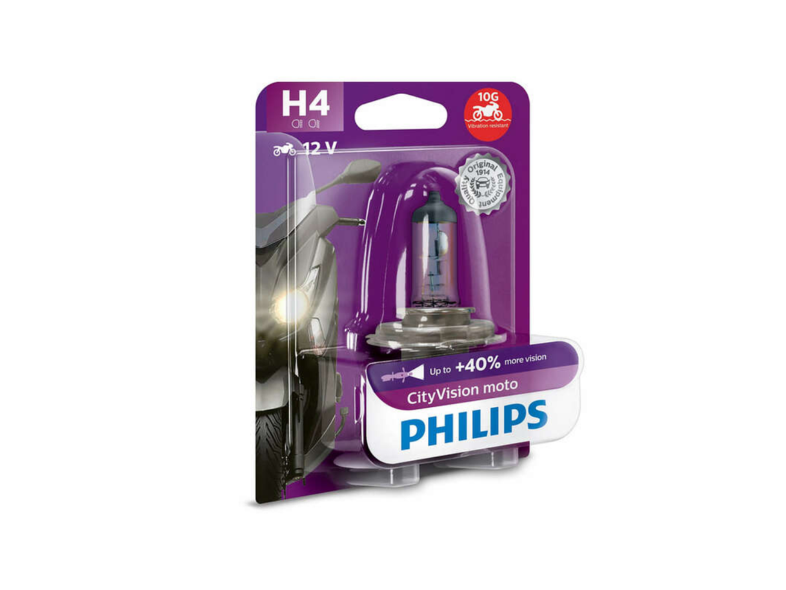 Lâmpada Philips H4 CityVision Moto 12V 60/55W  1