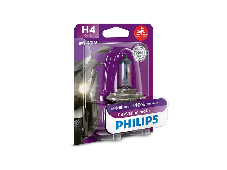 Lâmpada Philips H4 CityVision Moto 12V 60/55W  1