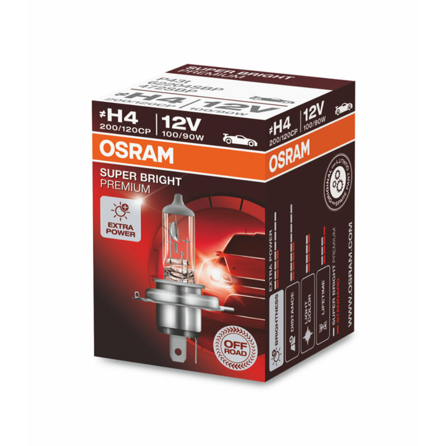 Lâmpada OSRAM Super Bright Premium H4 12V 100/80W  2