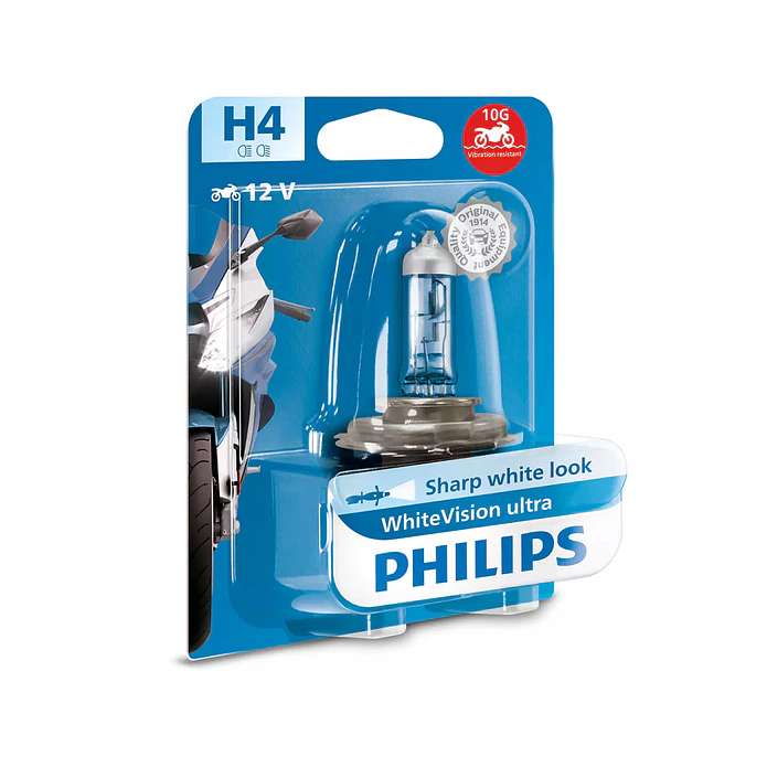 Lâmpada H4 Whitevision Ultra Moto - Philips  1