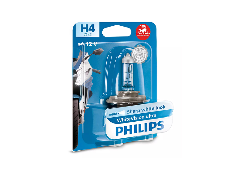 Lâmpada H4 Whitevision Ultra Moto - Philips  1