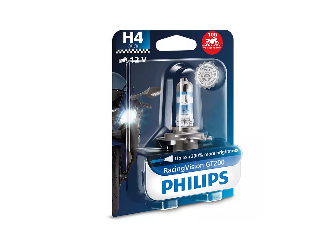 Lâmpada H4 Racing Vision Moto - Philips  1