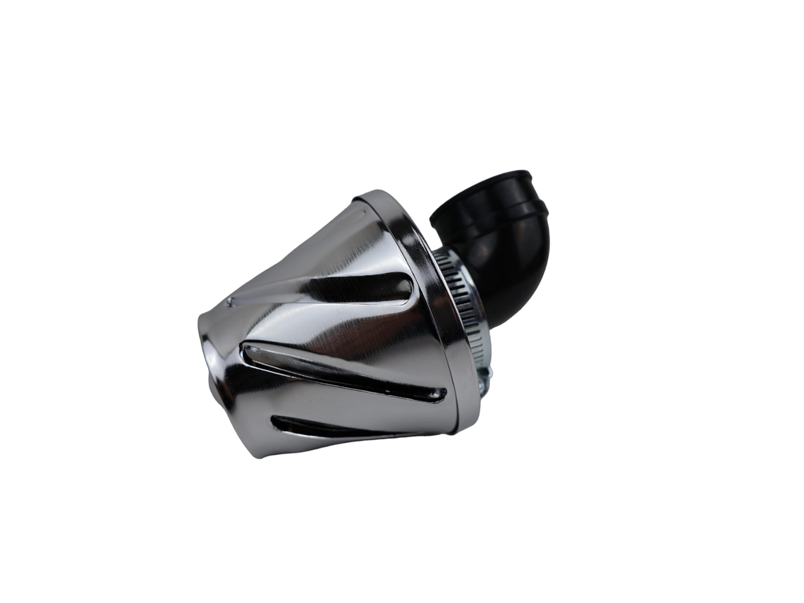 Filtro Ar Cónico 35mm Curvo 90º Cromado  1