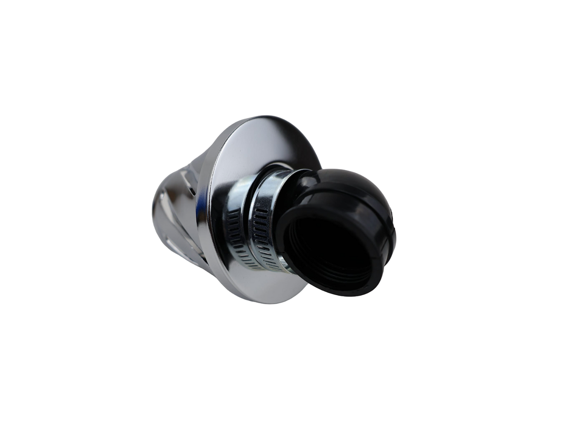 Filtro Ar Cónico 35mm Curvo 90º Cromado  2