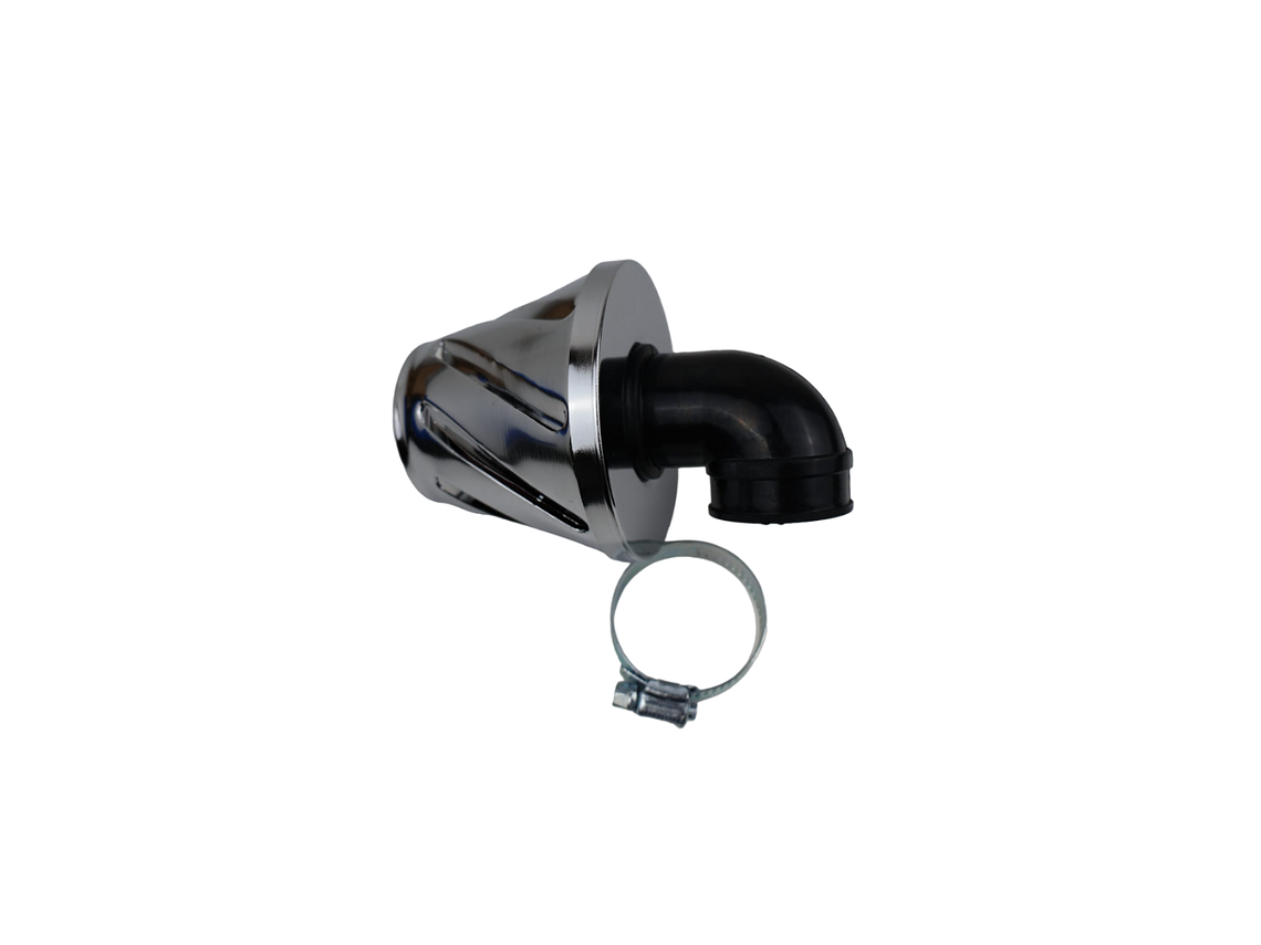 Filtro Ar Cónico 35mm Curvo 90º Cromado  3