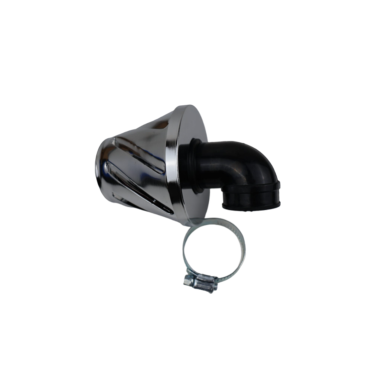 Filtro Ar Cónico 35mm Curvo 90º Cromado  3