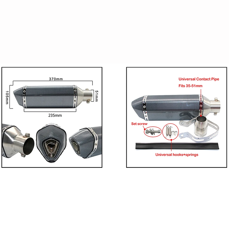Ponteira para Mota 4 Tempos 37 cm (Inox) 6