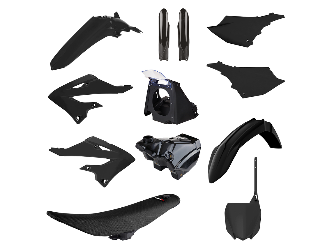Kit Plásticos Yamaha YZ125/250 (02-21) Restyling 2022 Cor Preto  1