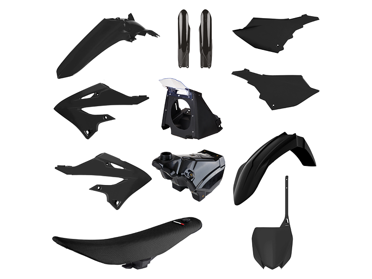 Kit Plásticos Yamaha YZ125/250 (02-21) Restyling 2022 Cor Preto  1