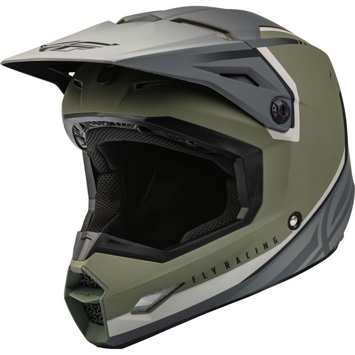 Capacete Fly Racing Kinetic Vision (Verde/Cinza)  1