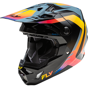 Capacete Fly Racing Formula CP Krypton (Cinza/Preto/Eletric Fade) 