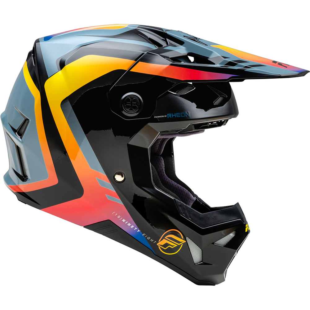 Capacete Fly Racing Formula CP Krypton (Cinza/Preto/Eletric Fade) 