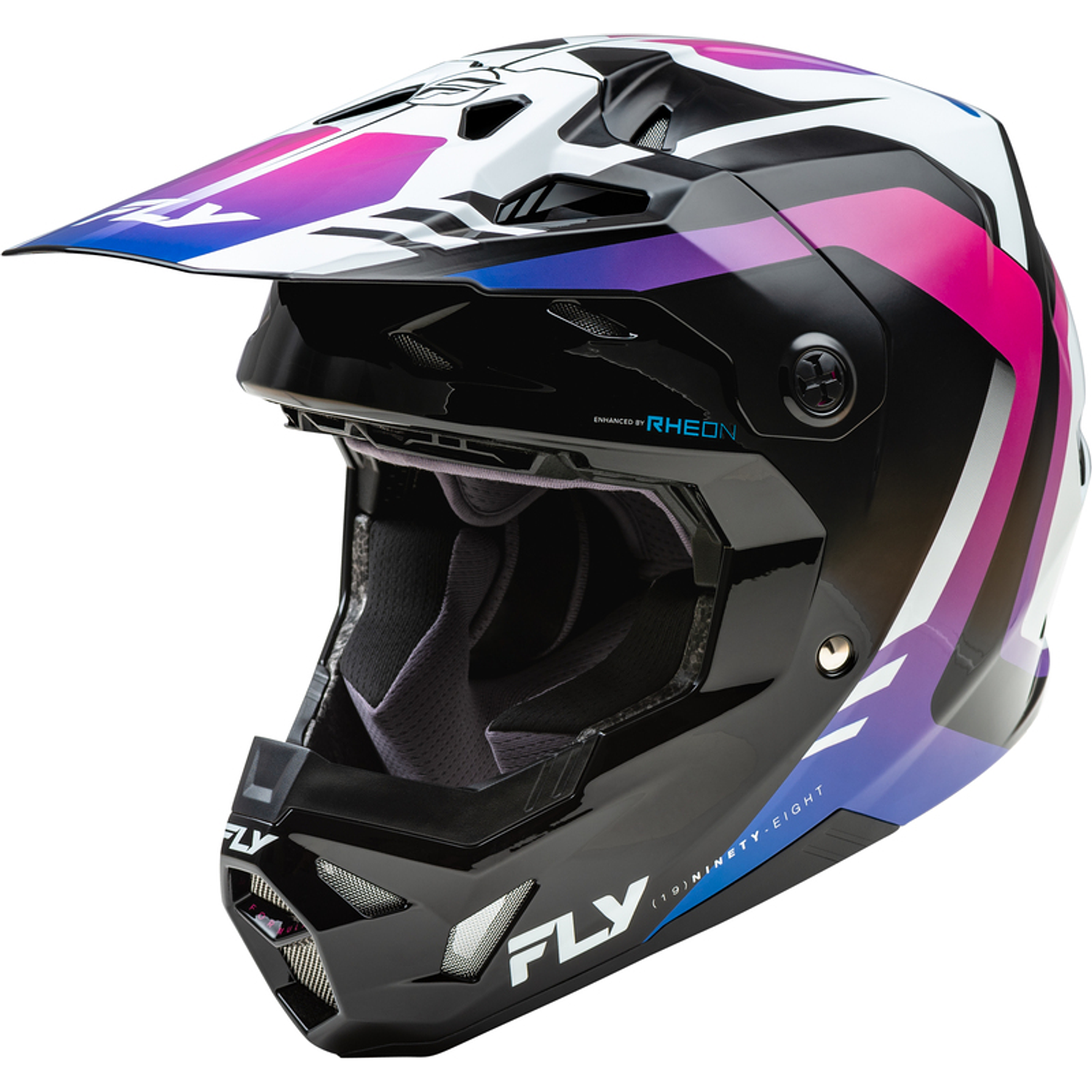 Capacete Fly Racing Formula CP Krypton (Branco/Preto/Roxo)  1