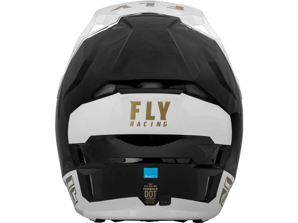 Capacete Fly Racing CP Slant Helmet (Preto/Branco/Dourado)  2