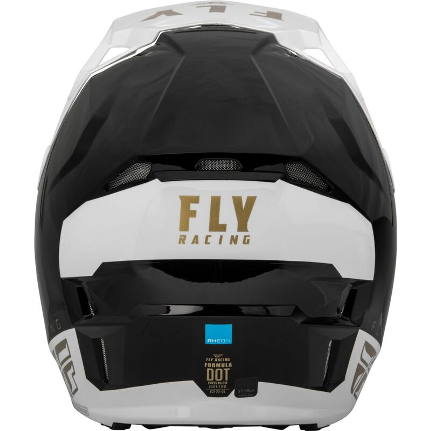 Capacete Fly Racing CP Slant Helmet (Preto/Branco/Dourado)  2