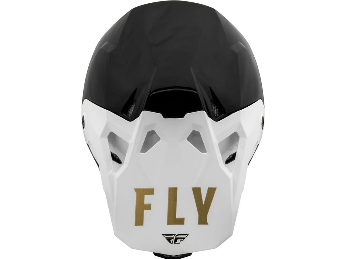 Capacete Fly Racing CP Slant Helmet (Preto/Branco/Dourado)  3