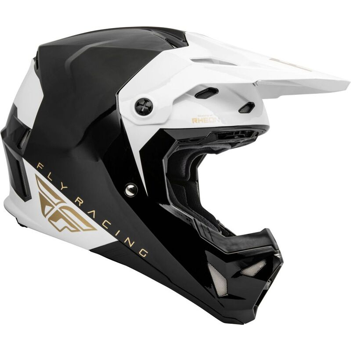 Capacete Fly Racing CP Slant Helmet (Preto/Branco/Dourado)  4
