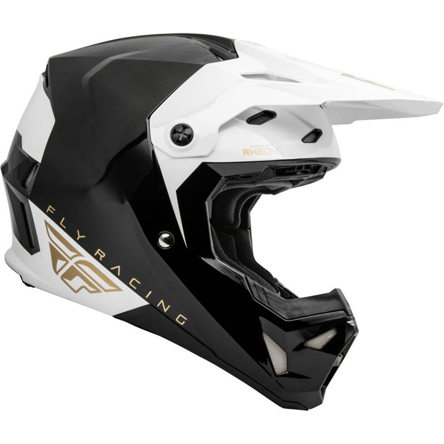 Capacete Fly Racing CP Slant Helmet (Preto/Branco/Dourado)  4