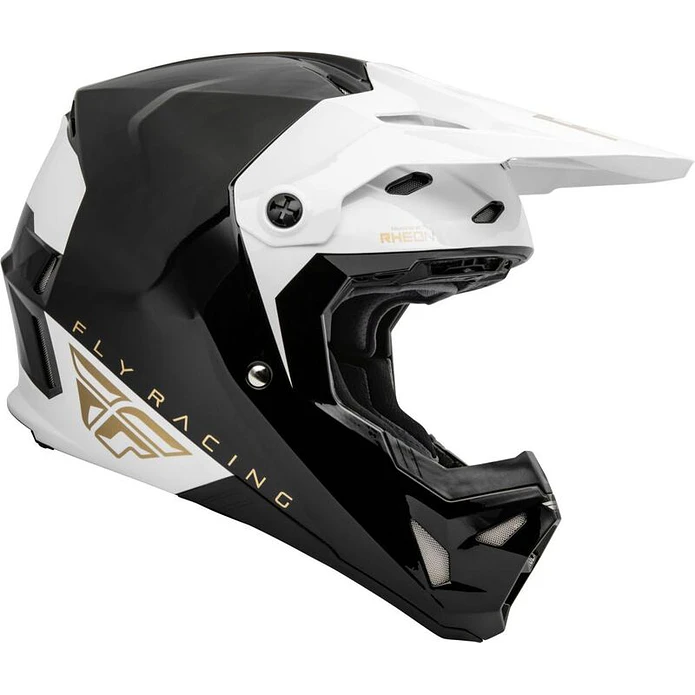 Capacete Fly Racing CP Slant Helmet (Preto/Branco/Dourado)  4