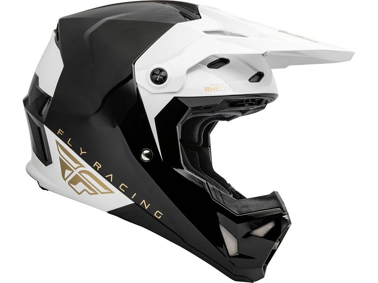 Capacete Fly Racing CP Slant Helmet (Preto/Branco/Dourado)  4